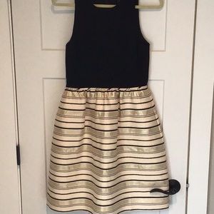 J.Crew holiday sleeveless dress - black/gold/cream - 6